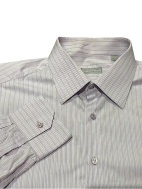 Stefano Ricci Men’s Long Sleeve Cotton Dress Shirt Light Lavender Size 44 17.5